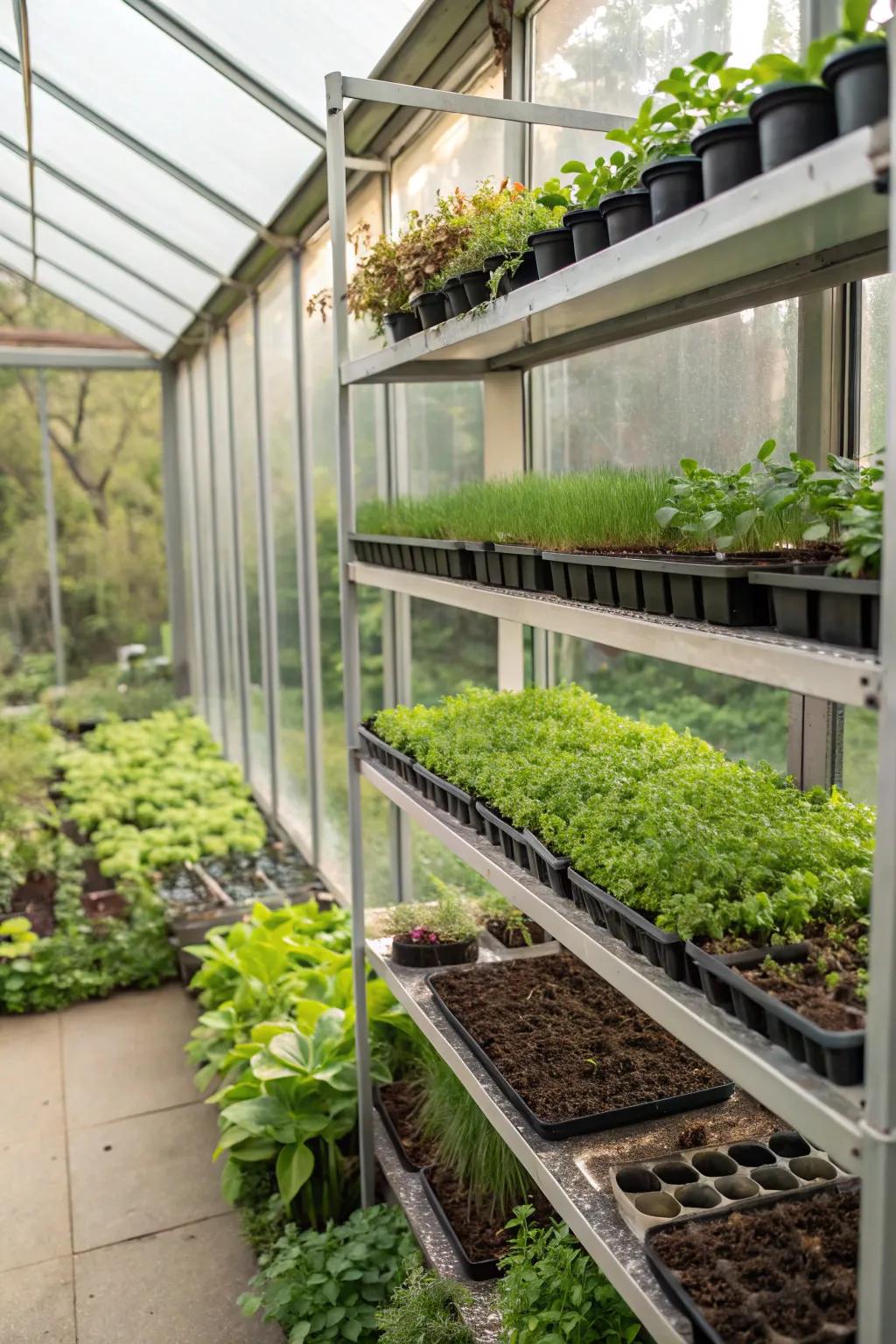 Magnetic wall shelves for customizable plant displays.