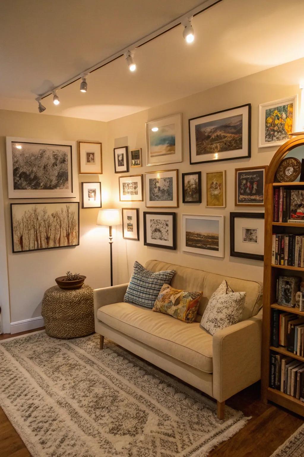 Art on walls adds character and charm.