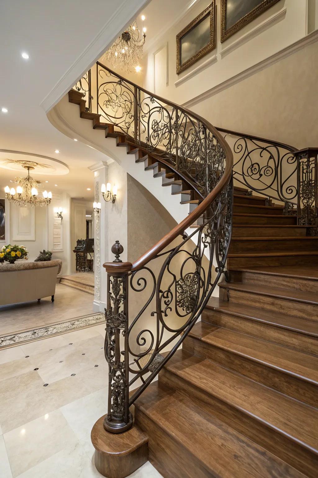 Creative railings combine safety with artistic flair.
