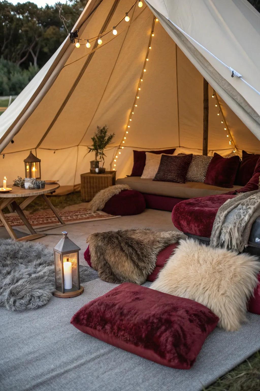 Upgrade your tent with luxurious glamping accessories.