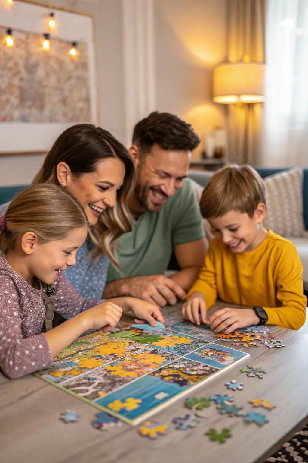 Puzzle challenges offer engaging indoor fun.