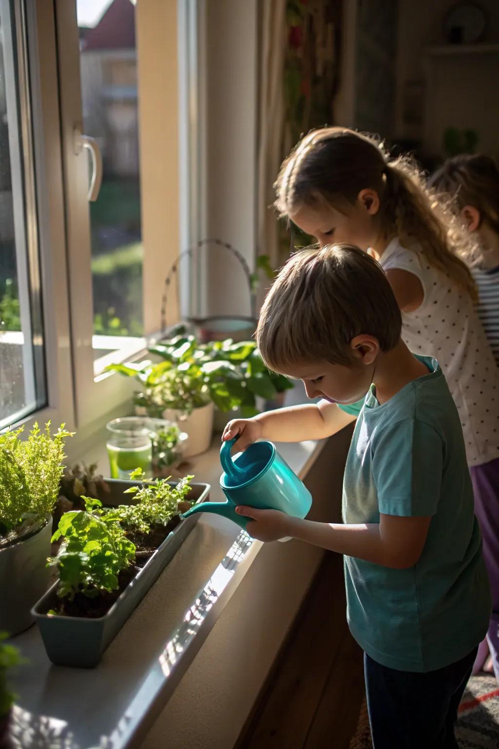 Indoor gardening nurtures responsibility and joy.