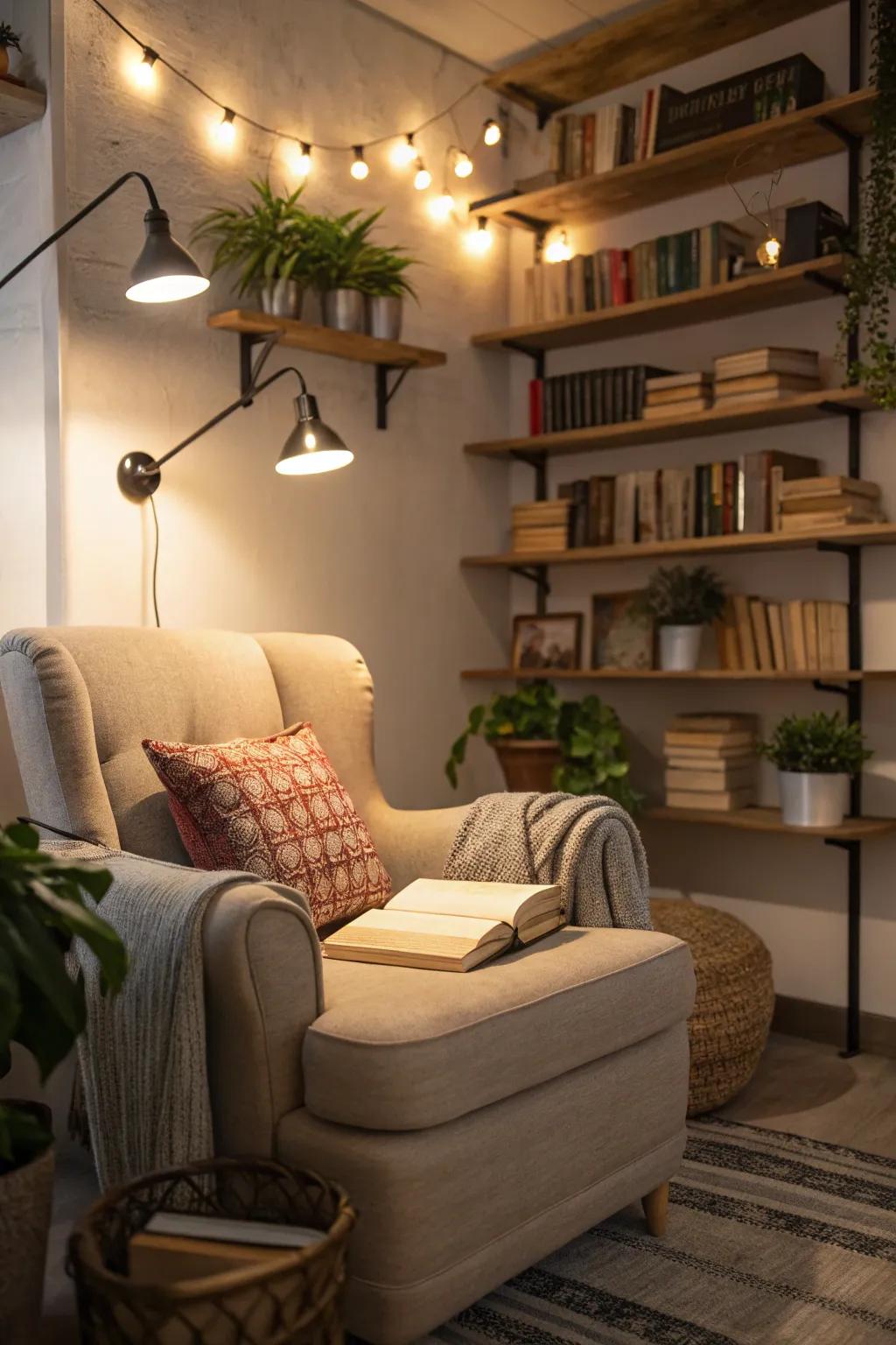 Create inviting reading nooks with cable lighting.