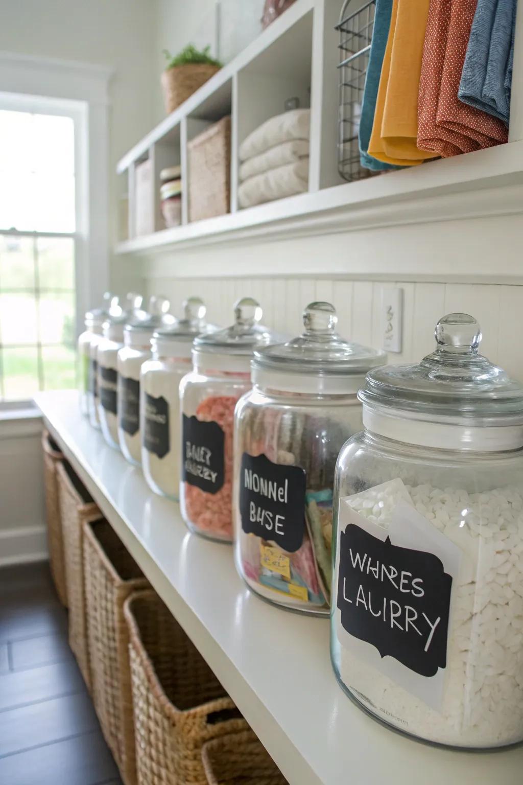 Chalkboard labels add charm and flexibility to jars.