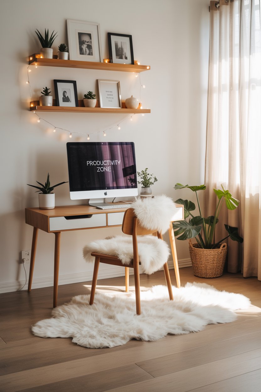 Cozy home office with Scandinavian design