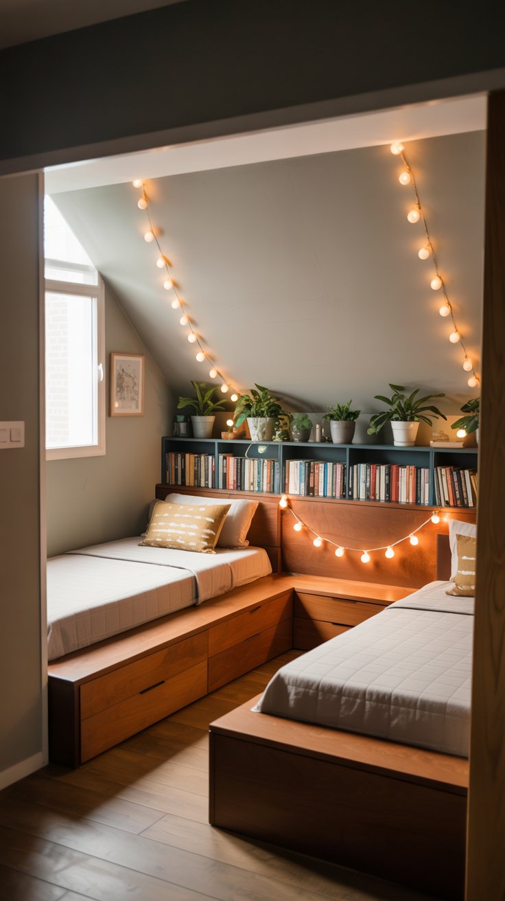 Twin beds with under-bed storage
