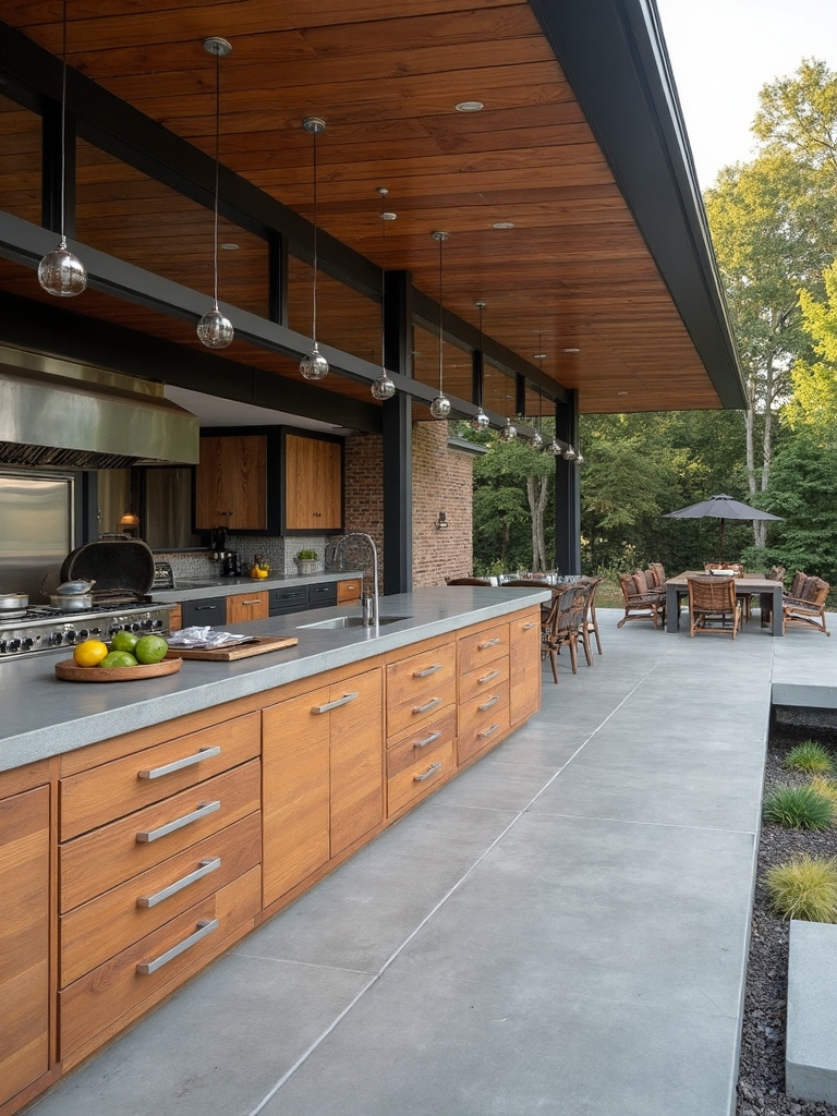efficient parallel outdoor kitchen layout