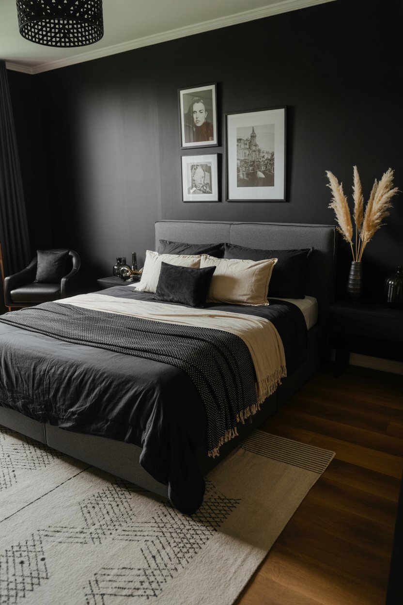Modern Moody Bedroom Interior