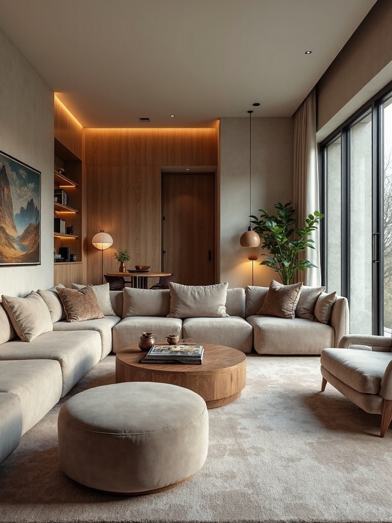 distinct seating zones cohesive living space