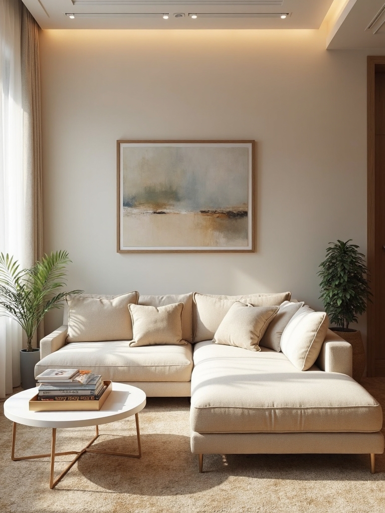 expansive neutral decor creates spacious retreat