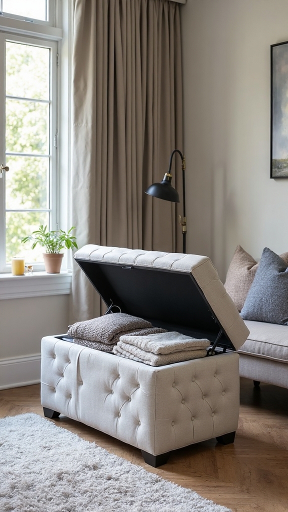 efficient storage ottomans and benches