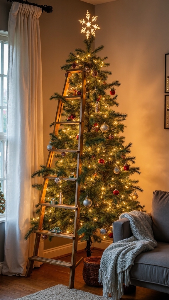 compact ladder christmas tree d cor