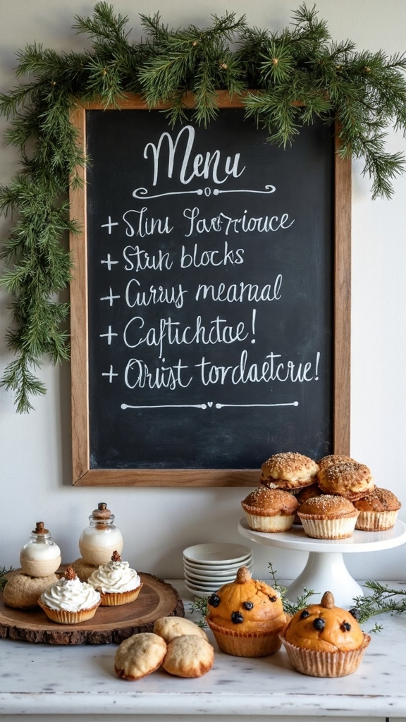 rustic farmhouse holiday chalkboard menu