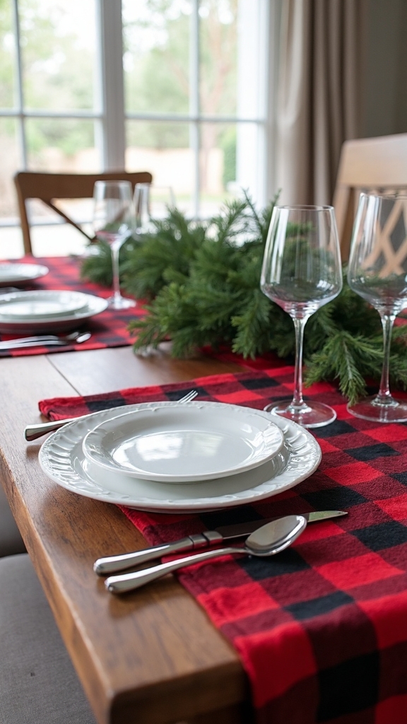 cozy farmhouse holiday table setting