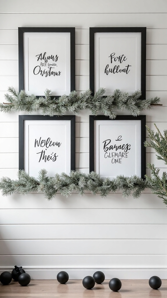 festive holiday typographic wall display
