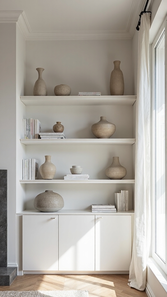 visually appealing minimalist shelving solutions