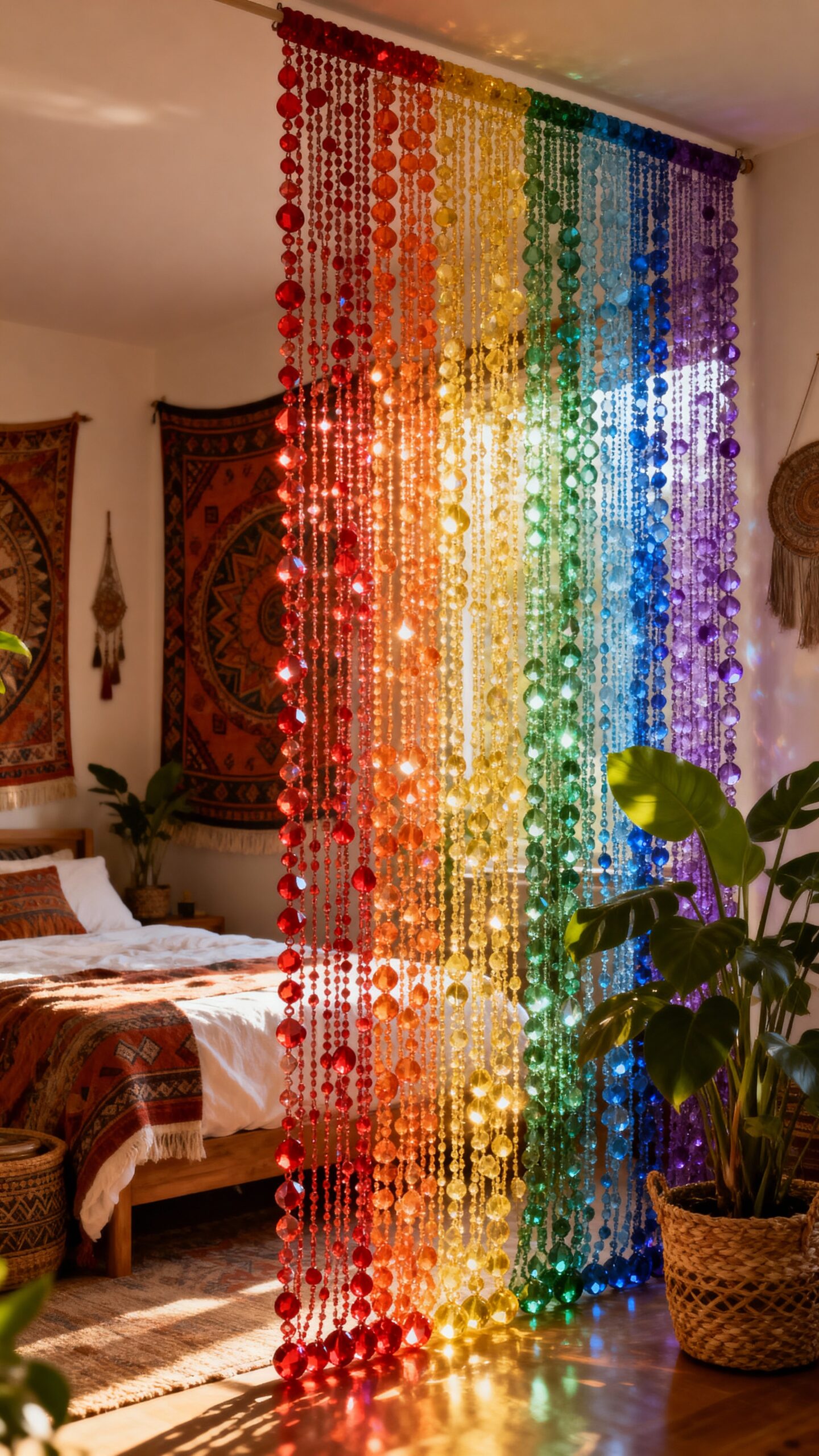 customizable boho room dividers with beads
