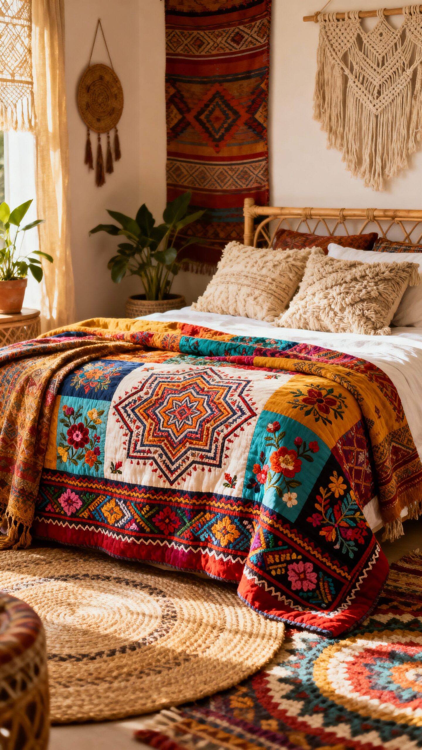 global textile patchwork quilt