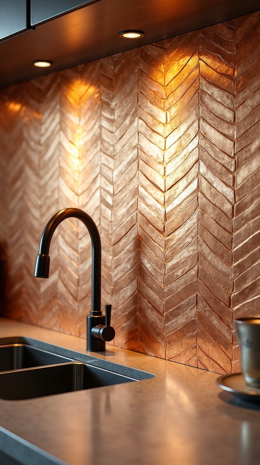 metallic kitchen backsplash designs