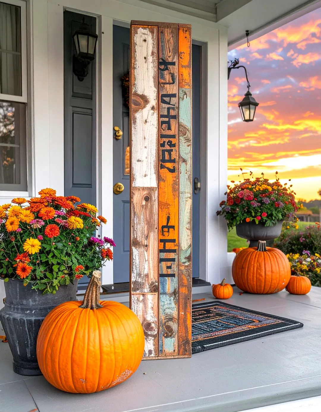 Welcoming Wooden Porch Sign