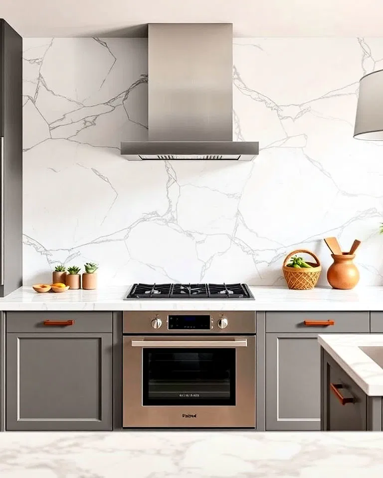 Quartzite backsplash panels