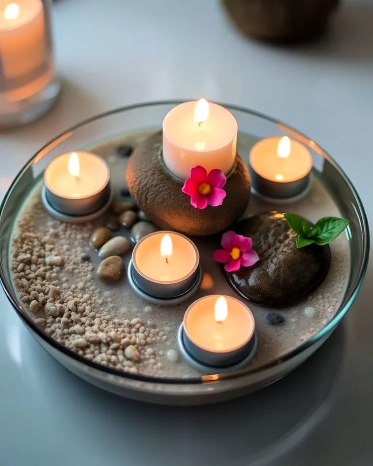 Floating candle Zen garden