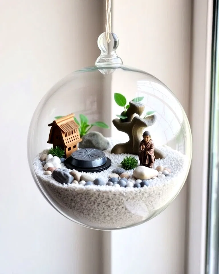 Hanging terrarium Zen garden