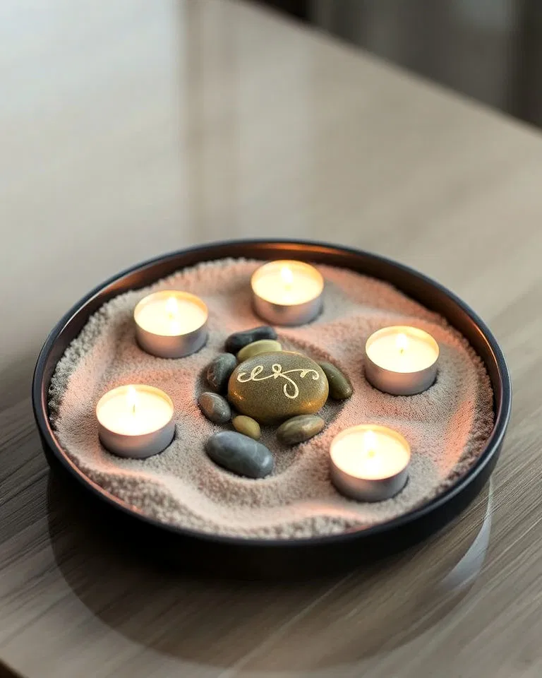 Candlelit sand garden