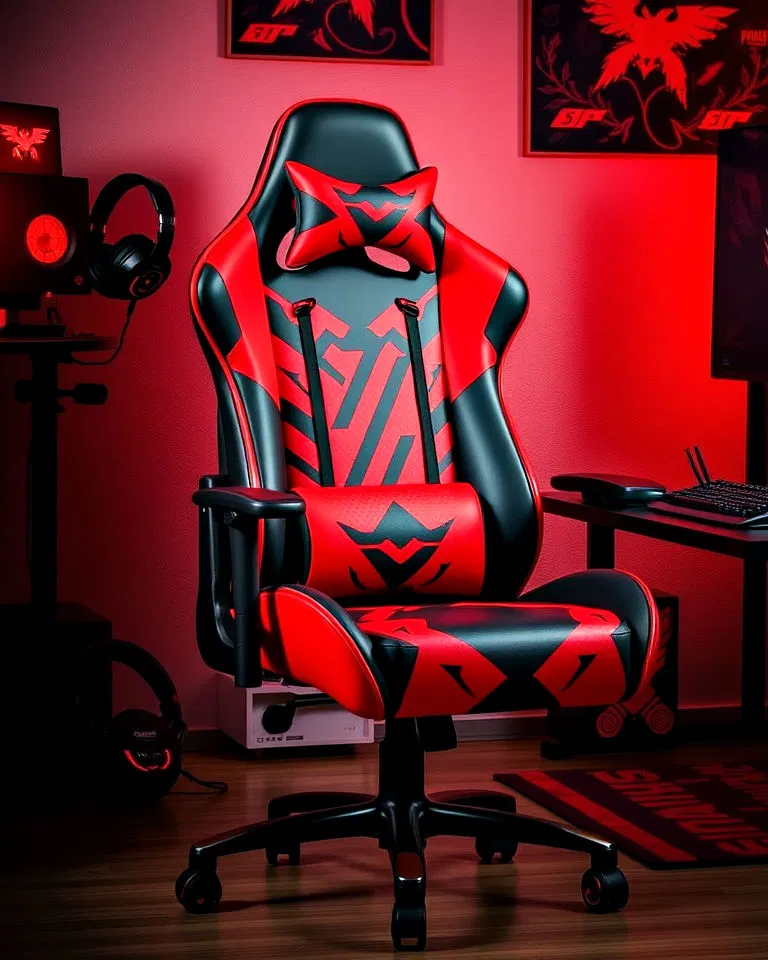 custom red and black gaming chair