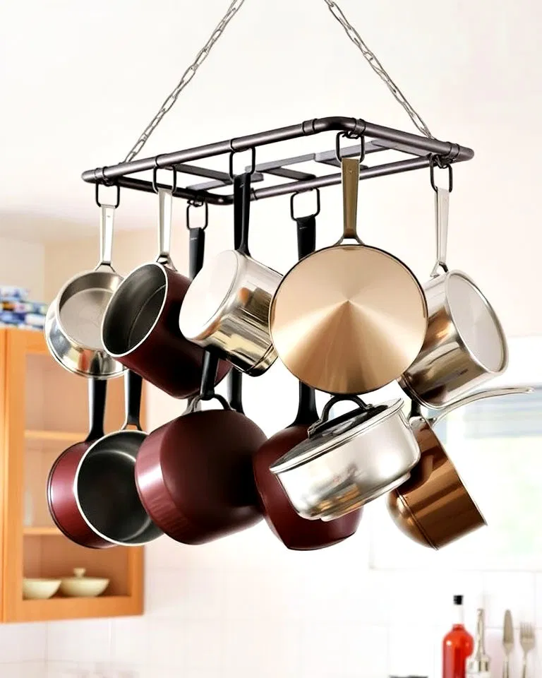 hanging pot rack for kitchen
