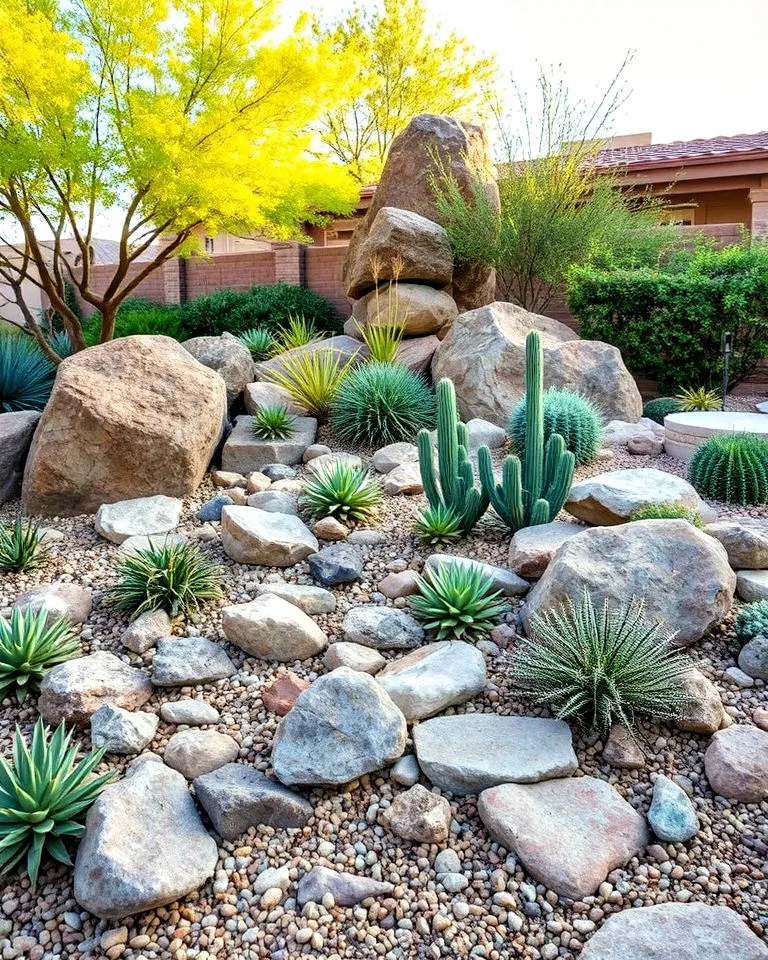 Desert-inspired rock garden