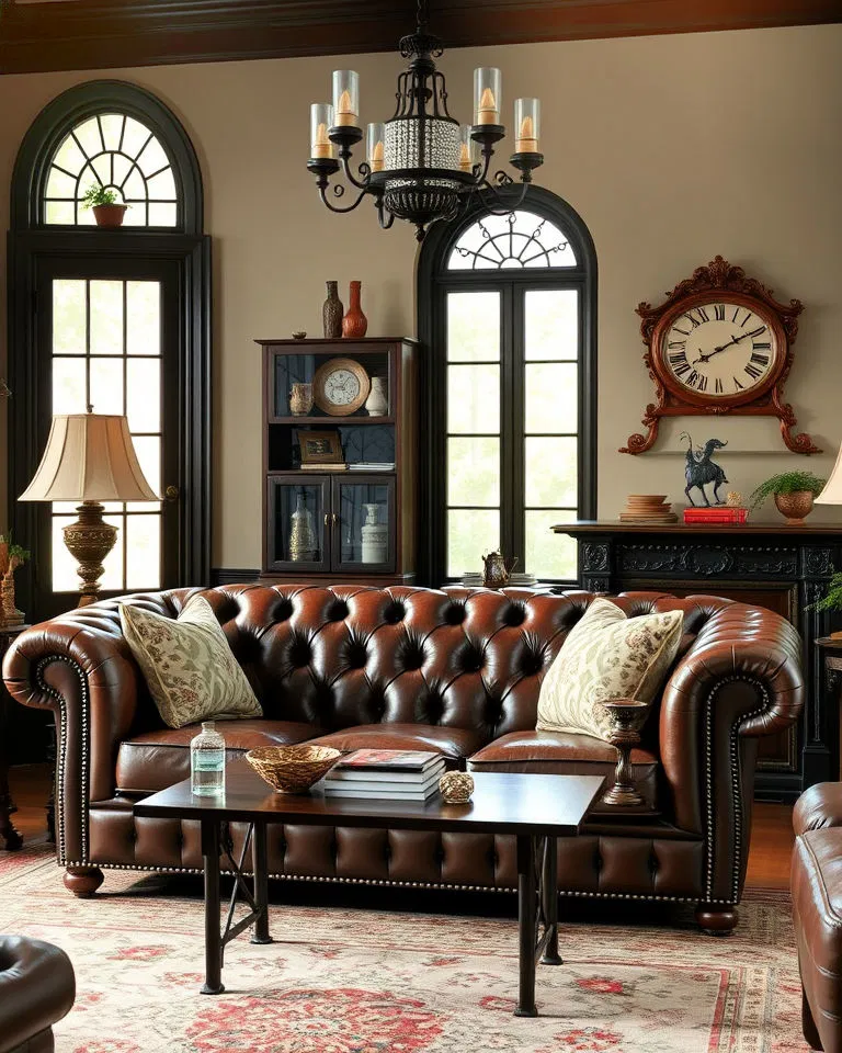 Victorian living room with Chesterfield sofa