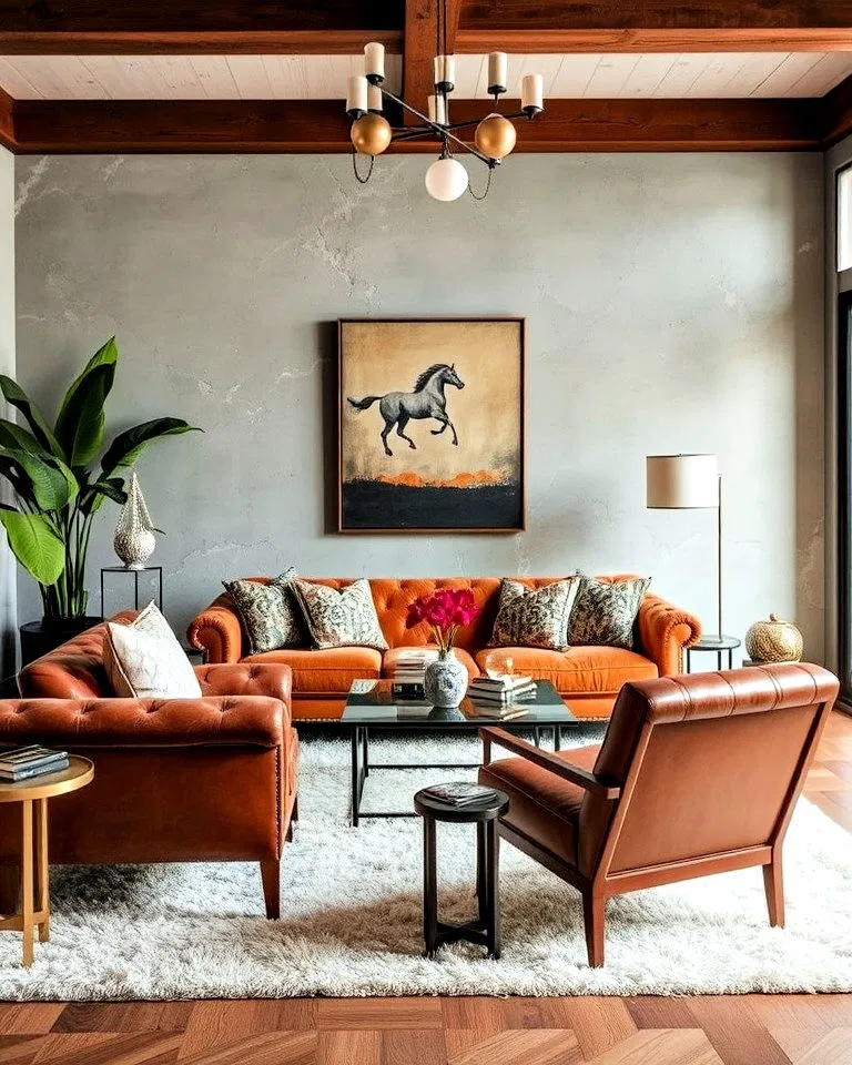 Mixing textures in eclectic interiors