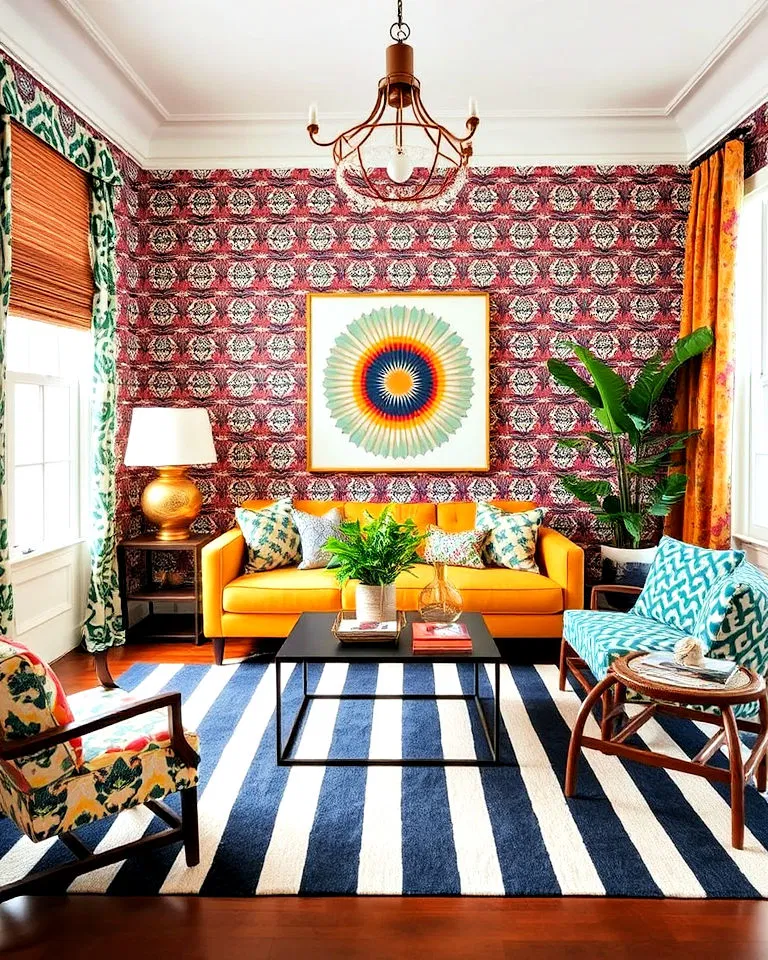 Interiors featuring vibrant patterns