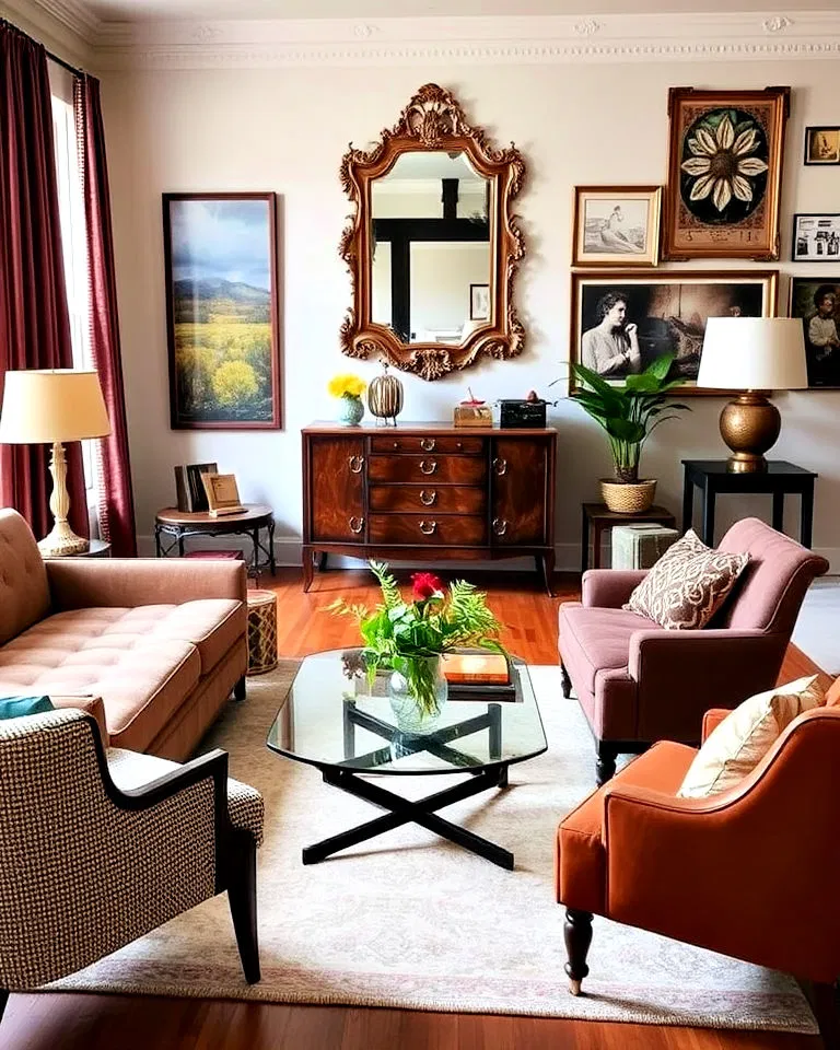 Blend antique and contemporary furniture