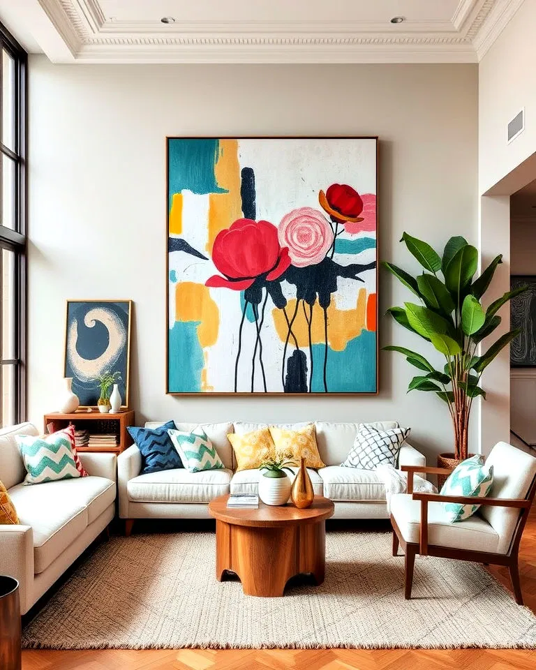 Unexpected art pieces in eclectic interiors