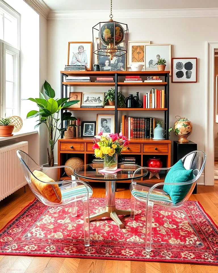 Transparent furniture in eclectic interiors