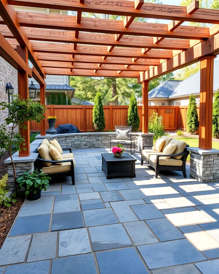 Bluestone and Wood Combination