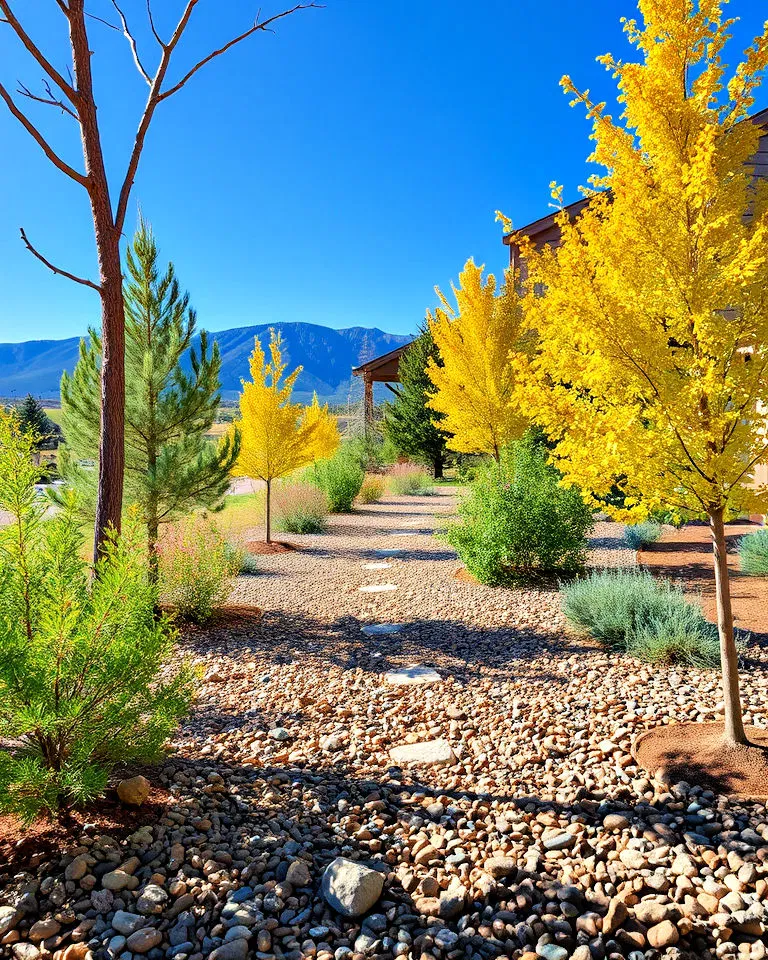 Rock mulch in Colorado garden beds