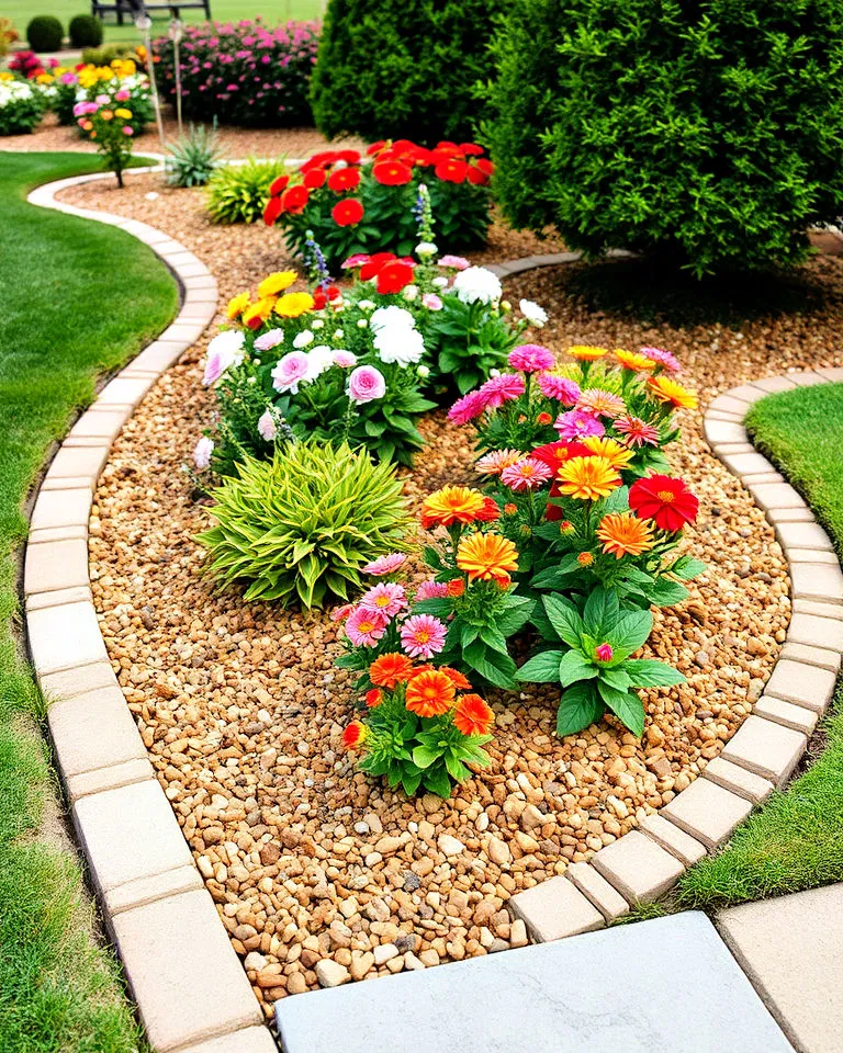 Decomposed granite edging for flower beds