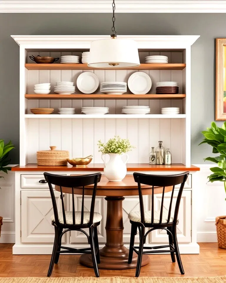 open shelving hutch for easy access