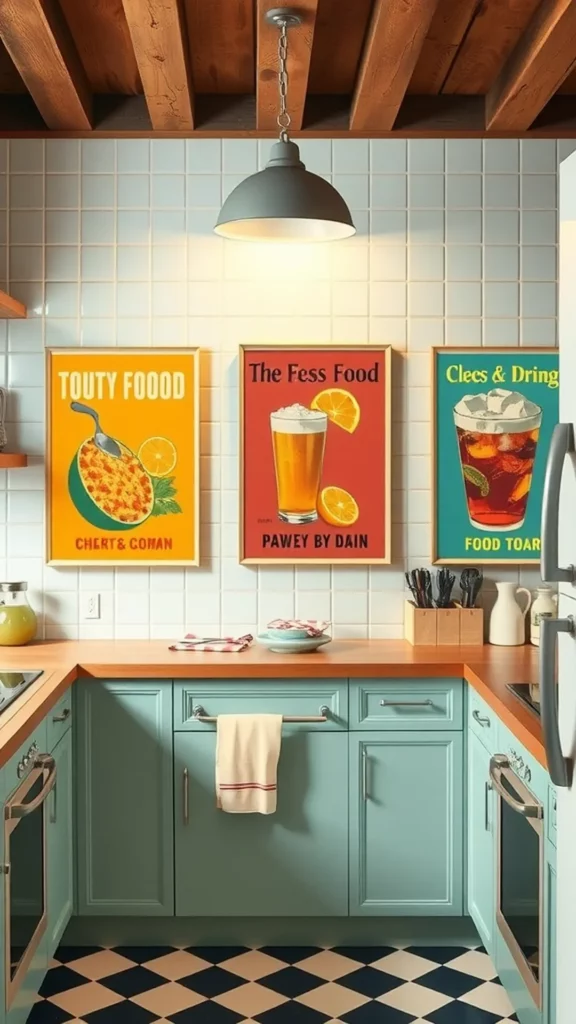 Retro food and drink posters