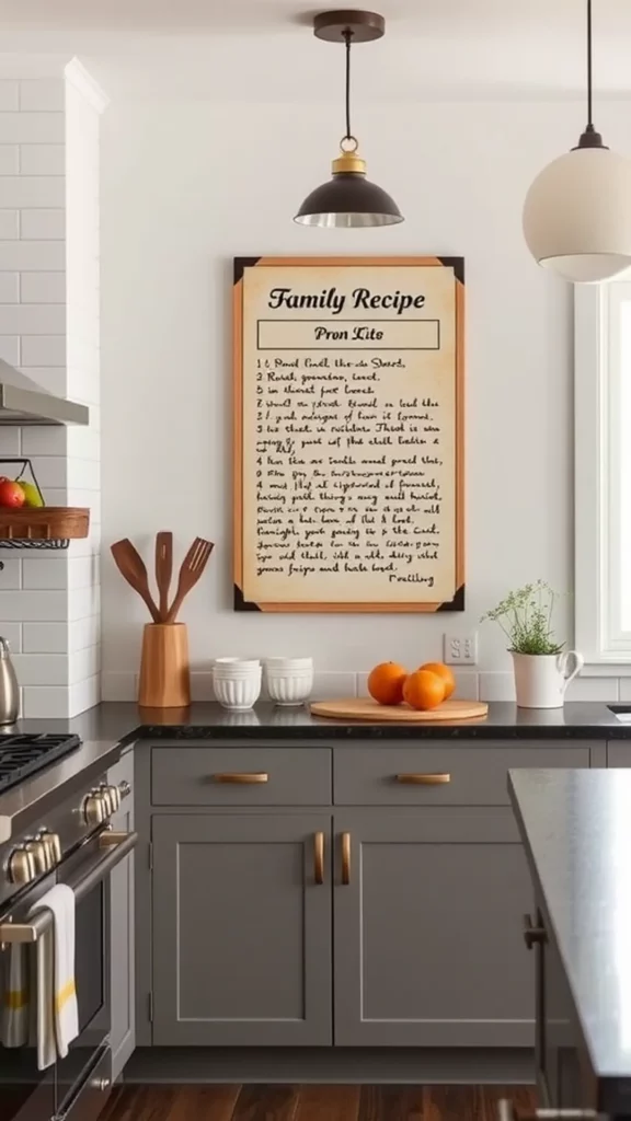 Personalized family recipe art