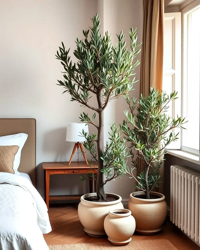 Indoor olive trees enhancing Italian interior design