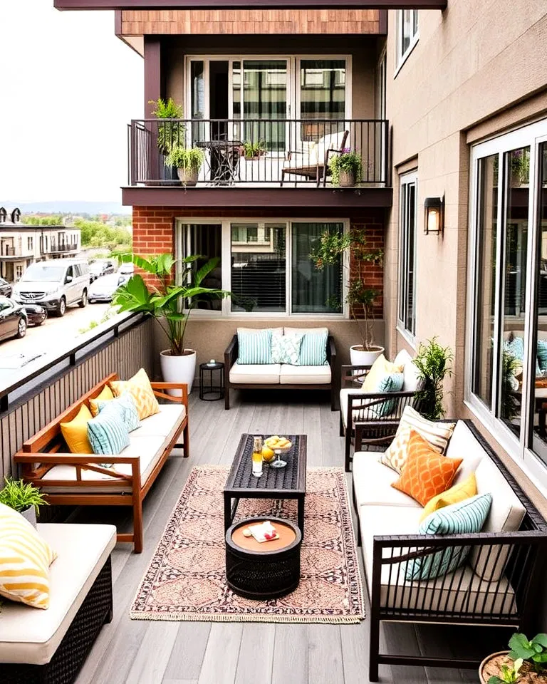 Balcony with multi-level seating