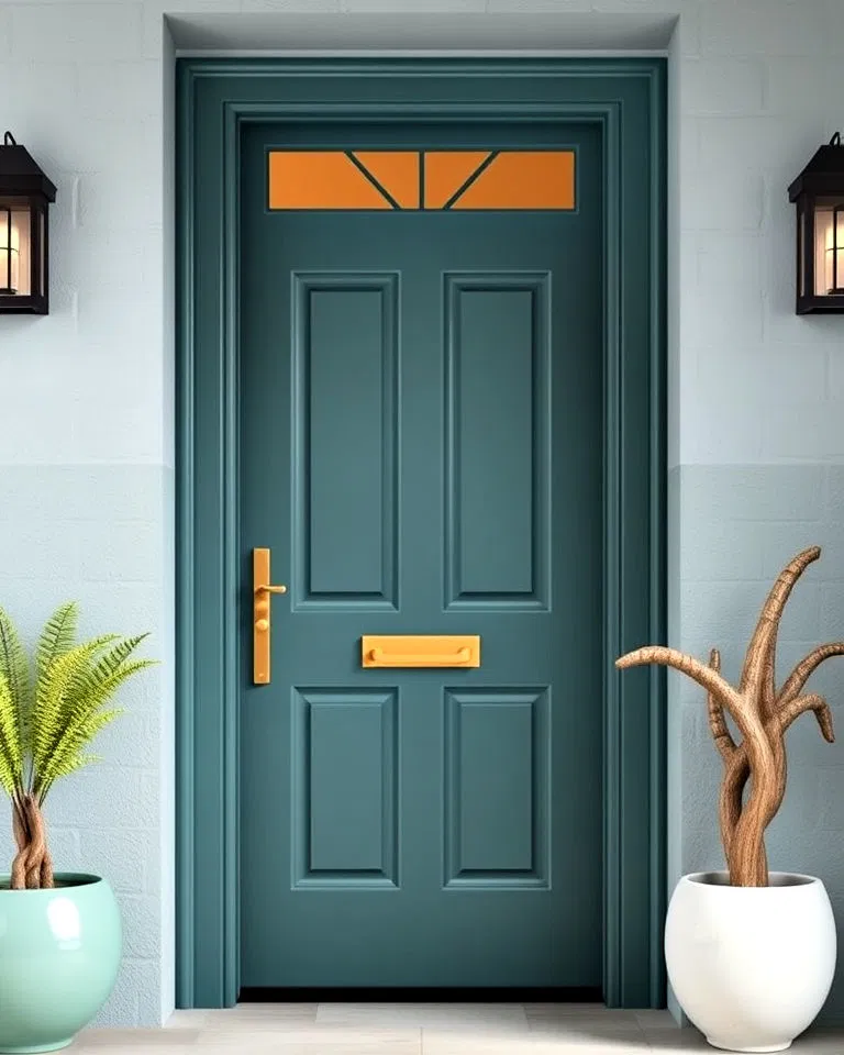 matte teal front door