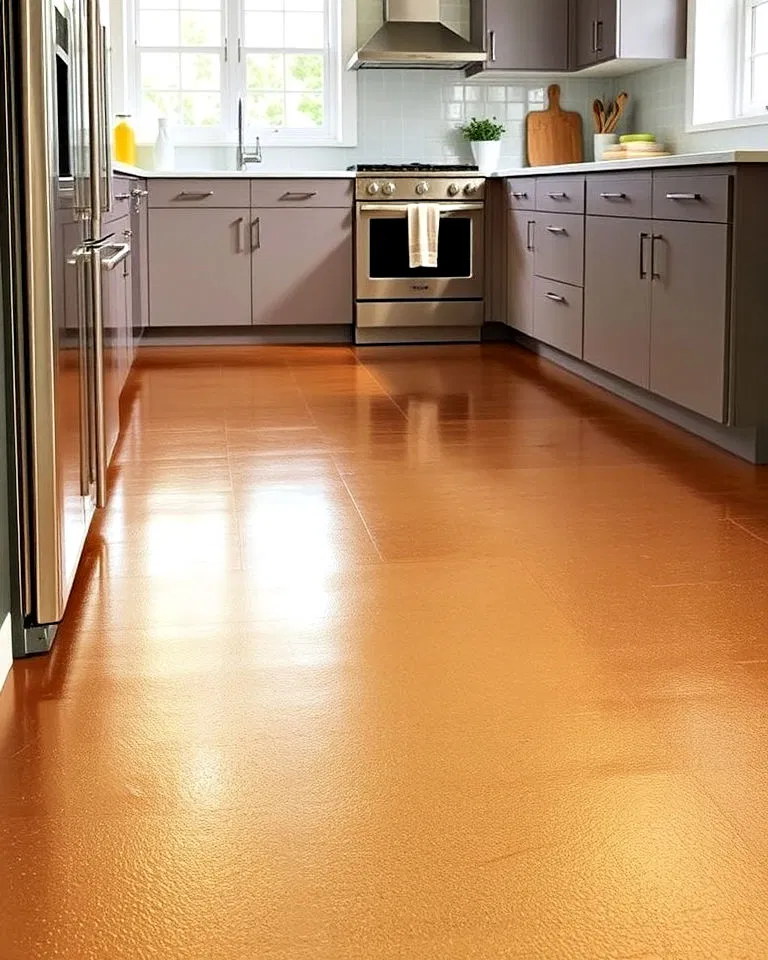 metallic vinyl flooring for kitchen
