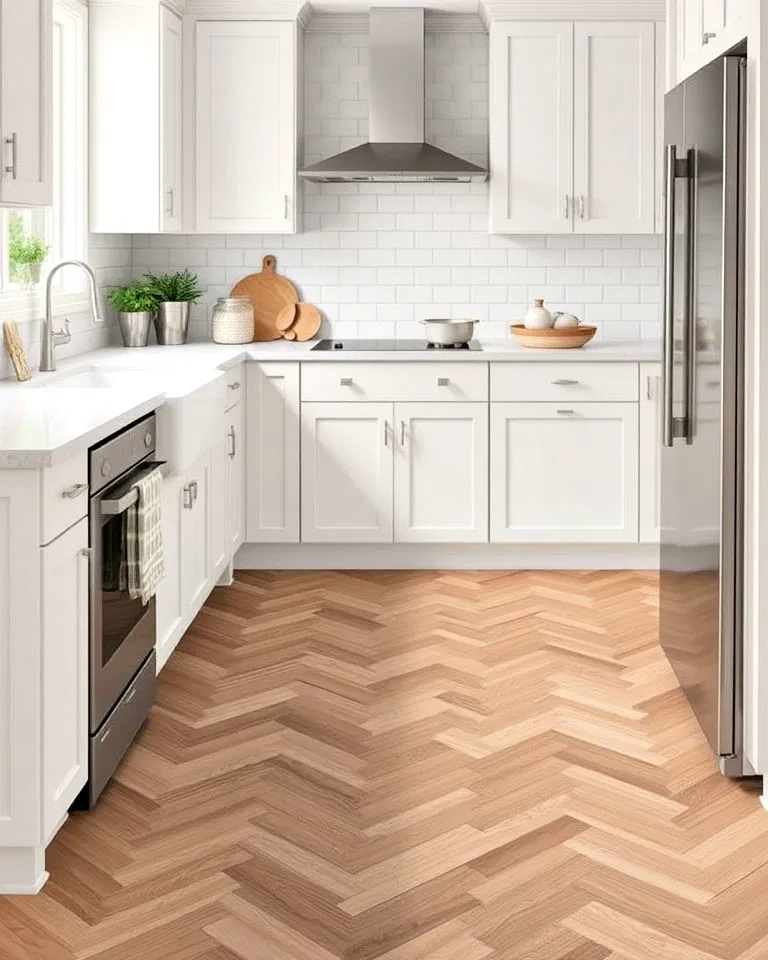 herringbone vinyl flooring for kitchen