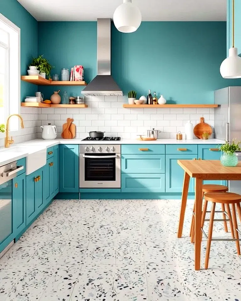 budget friendly terrazzo look vinyl flooring