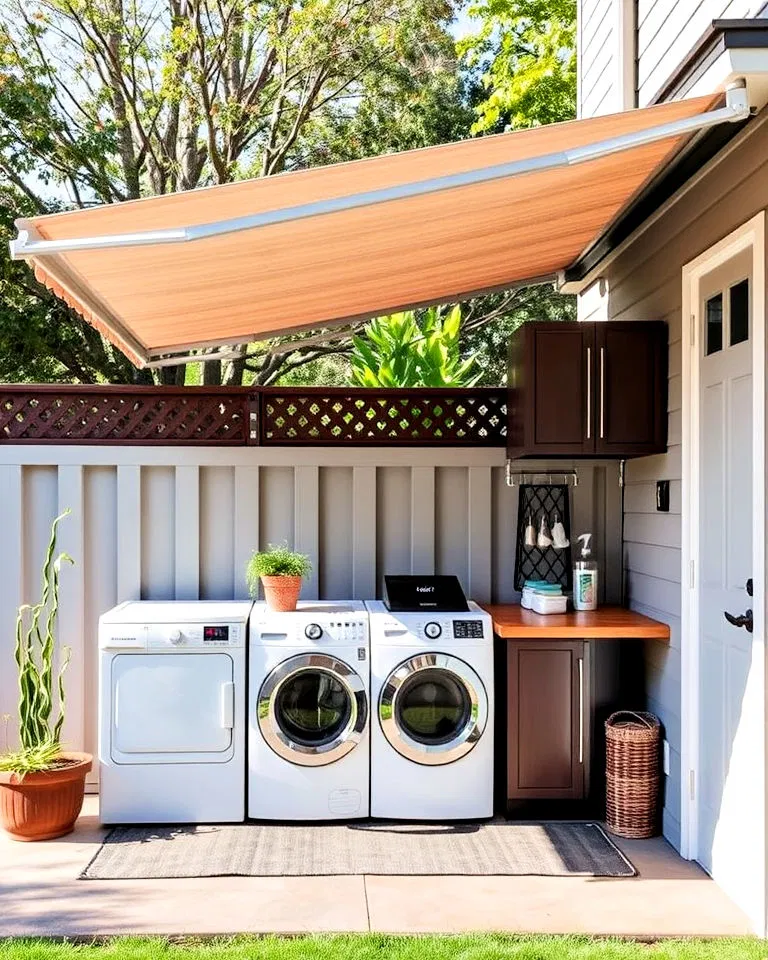 retractable awning laundry station